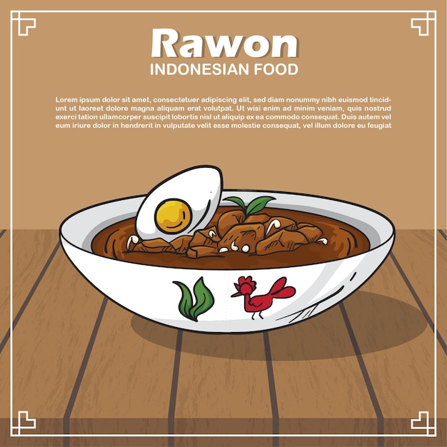 Hand draw indonesian food illustration