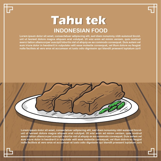 Illustrazione di cibo indonesiano di tiraggio della mano