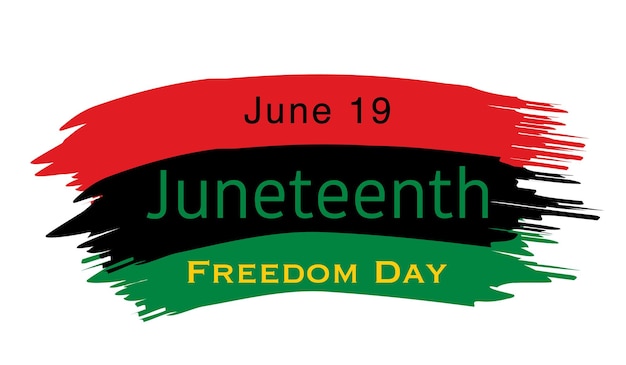 Hand draw Juneteenth Freedom Day flag