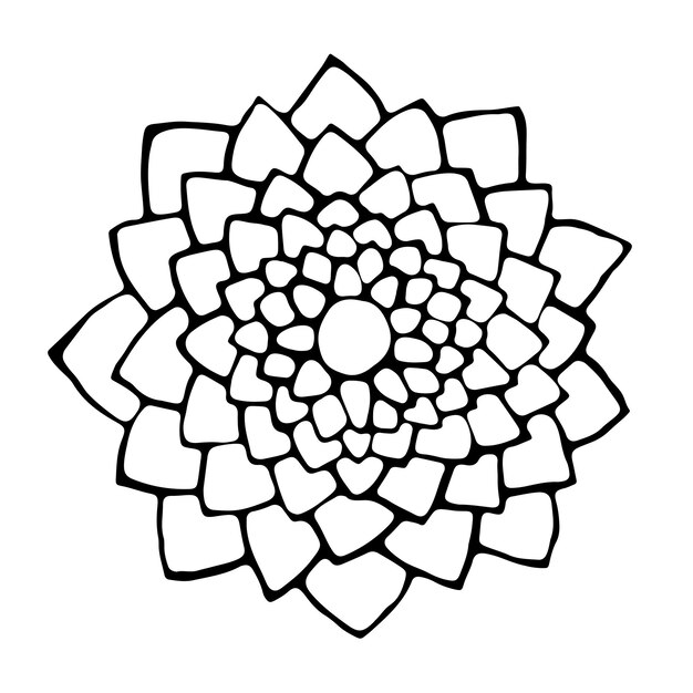 Vettore disegnare a mano la linea del fiore di loto simbolo delle tradizioni dell'india e dell'asia, pratiche orientali dello yoga e della meditazione. può essere utilizzato come elemento decorativo e modello di logo vettoriale.