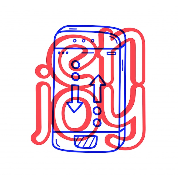 Hand draw phone talk icon in doodle style with lettering.