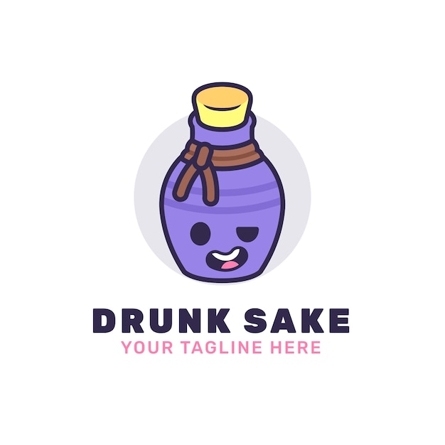 Vector hand draw sake logo design