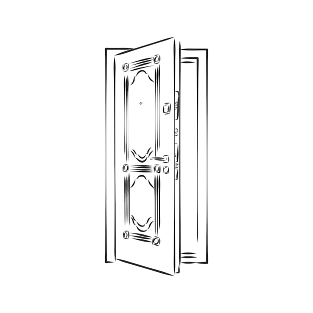 Vector hand draw sketch of doors. door, vector sketch illustration