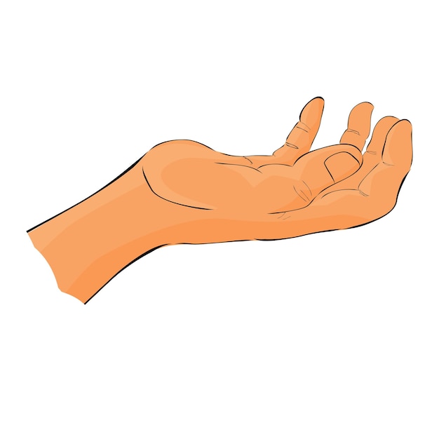 Hand Draw Sketch Gesture using red tuxedo Hand Holding Picking Take or Receive Something