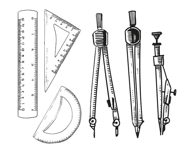 Hand draw stationary set hand draw vector illustration