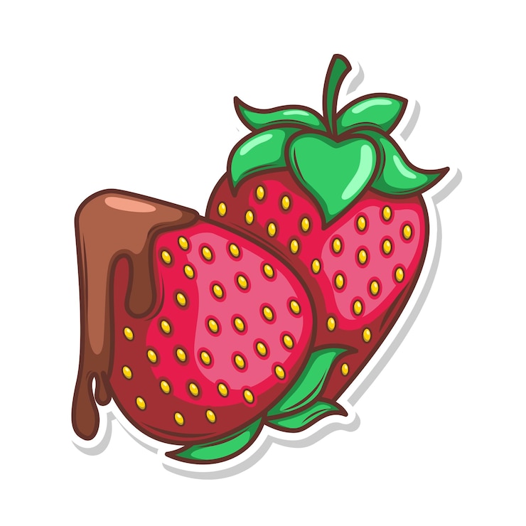 वेक्टर hand draw strawberry fruit illustration art