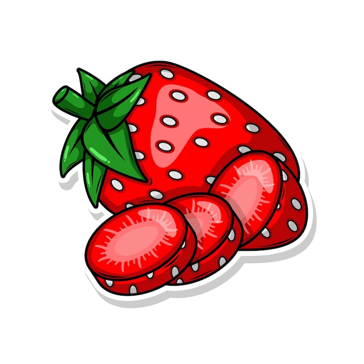 वेक्टर hand draw strawberry fruit illustration art