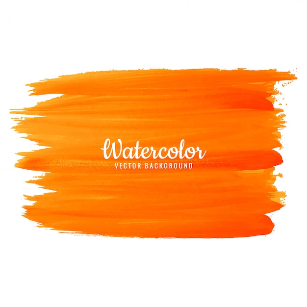 Hand draw stroke orange watercolor background