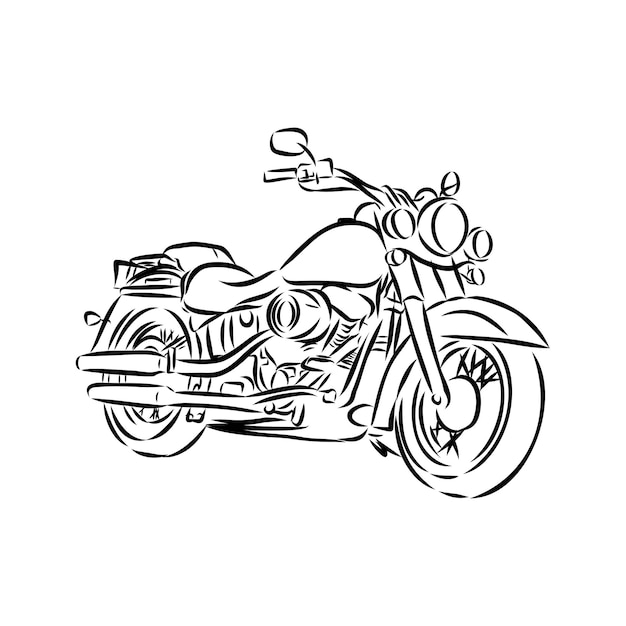 Vector hand draw style of a vector new motorcycle illustration