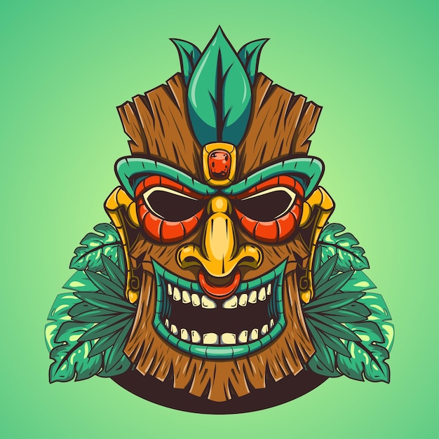 Hand draw tiki mask vector