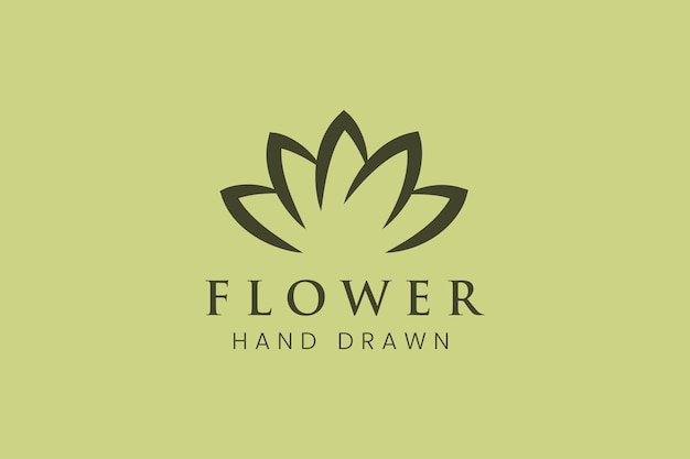 手は、ベクターの花のロゴのイラストを描きます。