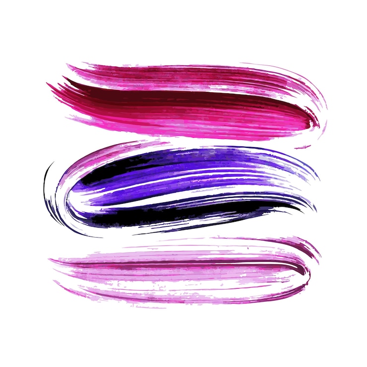 Vector hand draw watercolor stroke set design on a isolated white background 6