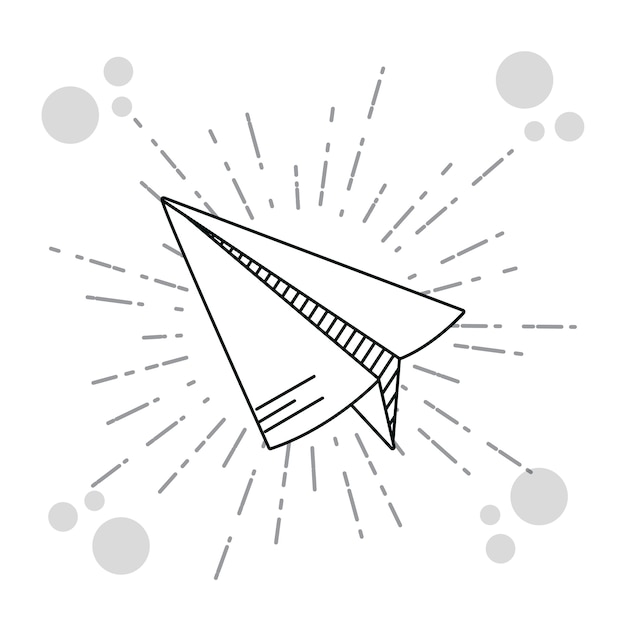 Vector hand drawer paper plane cartoons