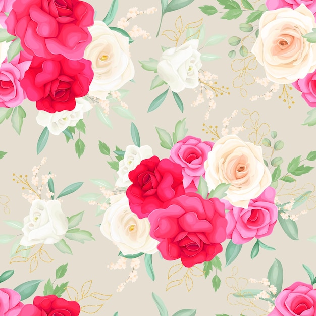 hand drawing beautiful rose seamless pattern