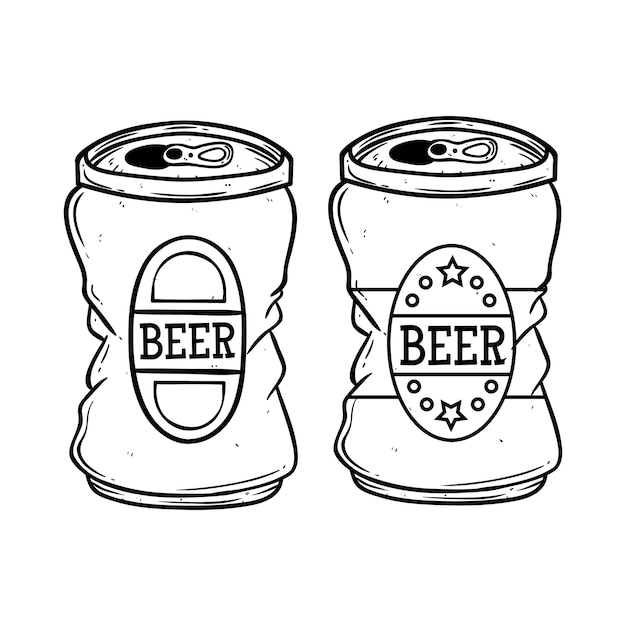 Vector hand drawing beer can