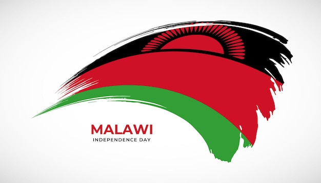 Vector hand drawing brush stroke flag of malawi with painting effect vector illustration