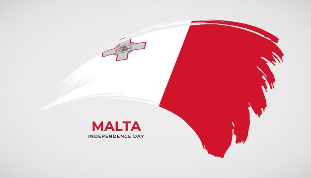 Hand drawing brush stroke flag of malta with painting effect vector illustration