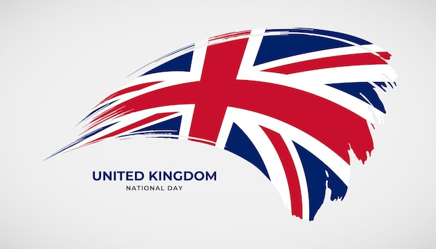 Vector hand drawing brush stroke flag of united kingdom with painting effect vector illustration