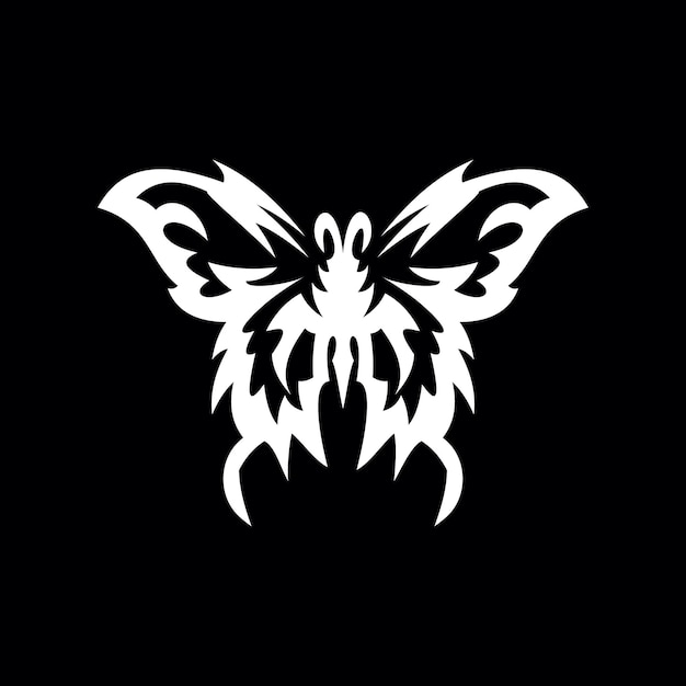 Logo della farfalla del disegno a mano con modello di arte vettoriale premium