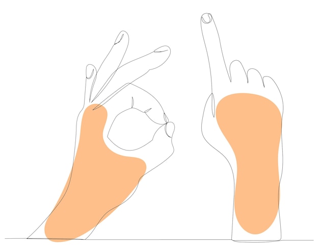 Hand drawing by continuous line sketch vector