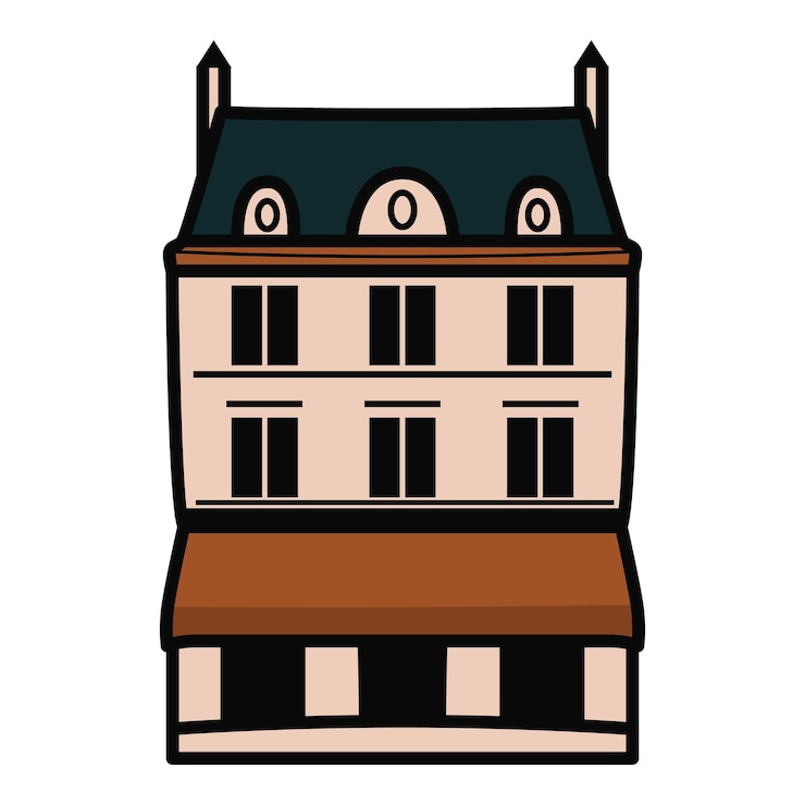 Vector hand drawing of caf shop illustration with cozy and inviting atmosphere