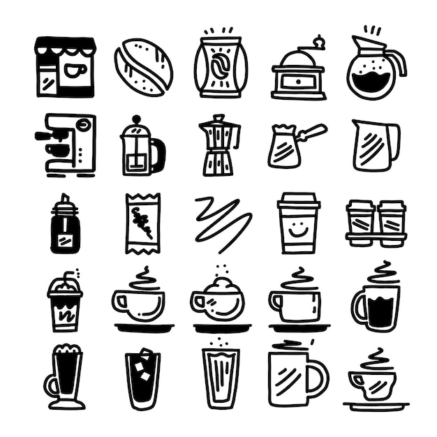 Vector hand drawing coffee icon design