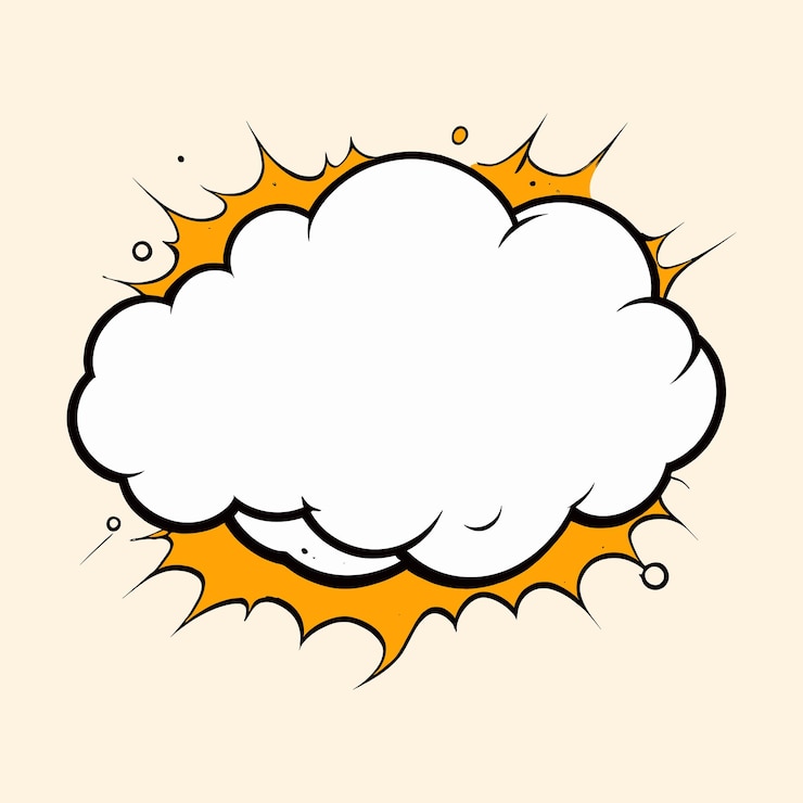 Vector hand drawing comic speech bubble retro illustration
