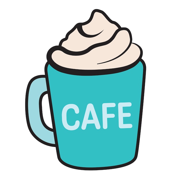 hand drawing of cup of coffee with warm and inviting details