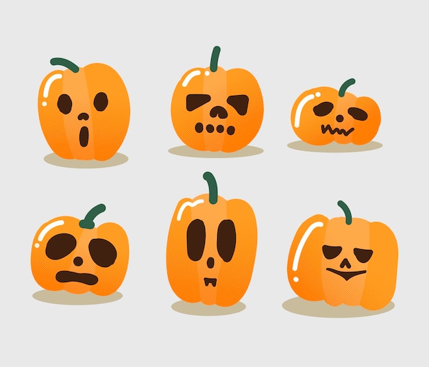 ベクトル ハロウィーン フェスティバルを祝うために手描きのかわいいカボチャ