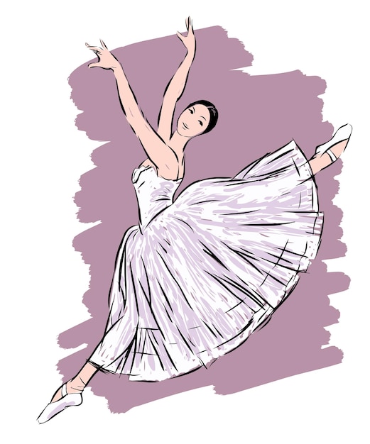 hand drawing of a dancing ballerina