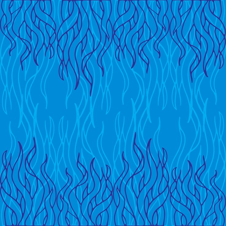Vector hand drawing of decorative sea plant illustration background pattern and border ftrame vector