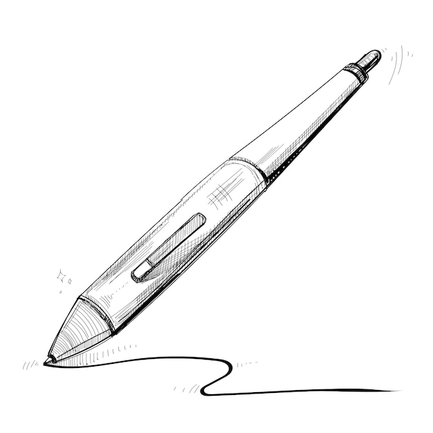 Vector hand drawing digital stylus illustration isolate