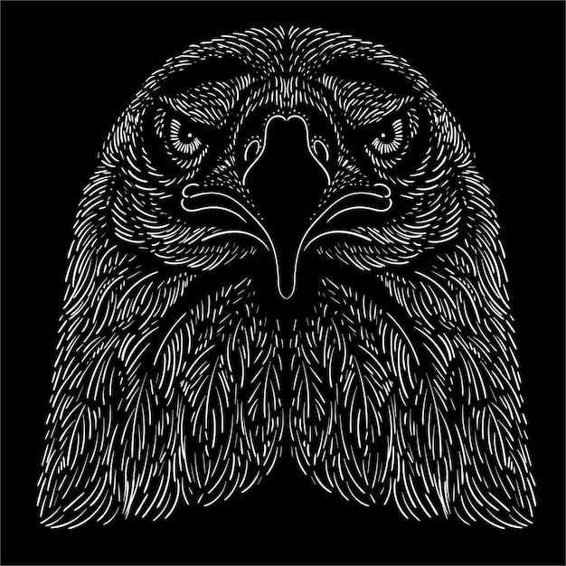 Hand drawing eagle head