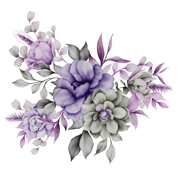 цветочный букет, нарисованный вручную