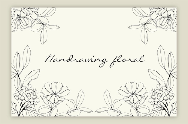 Hand drawing floral element background free vector