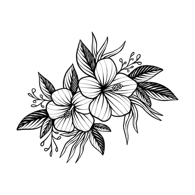 Vector hand drawing floral vintage illustration vector