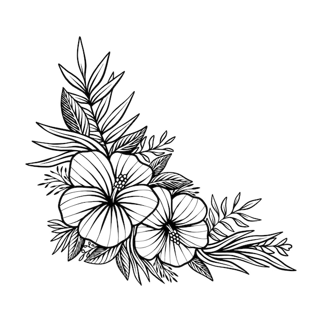 Vector hand drawing floral vintage illustration vector