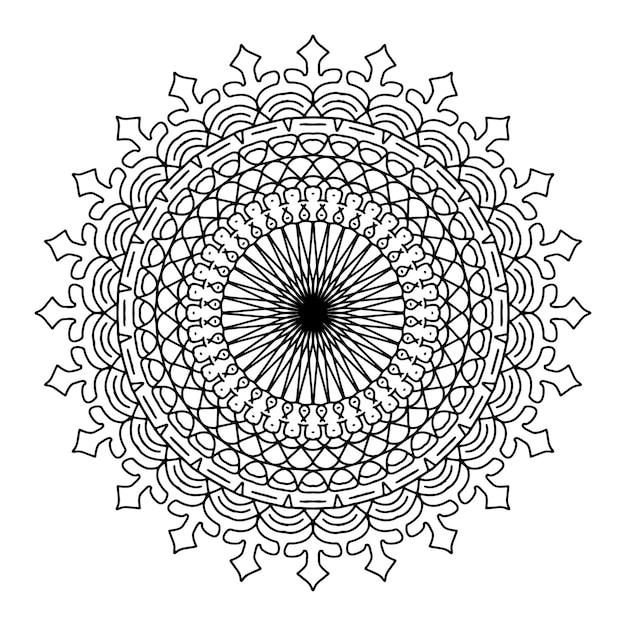 Vector hand drawing flower mandala pattern coloring page