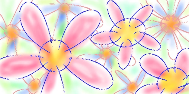 Вектор Ручной рисунок цветов, векторная панель, цветочный фон
