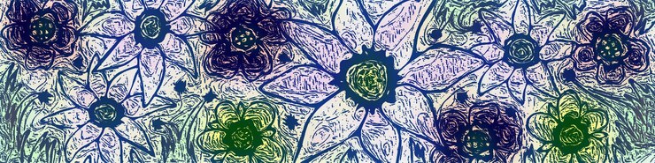 Vector hand drawing flowers vector panel floral background