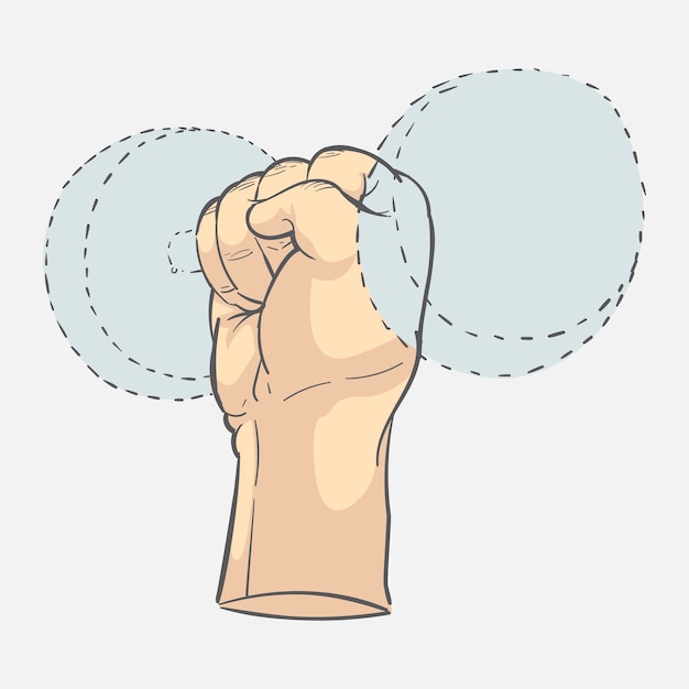 Vector hand drawing illustration of power strength concept