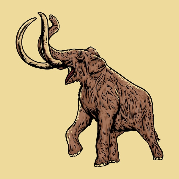 Hand drawing Mammoth Illustration