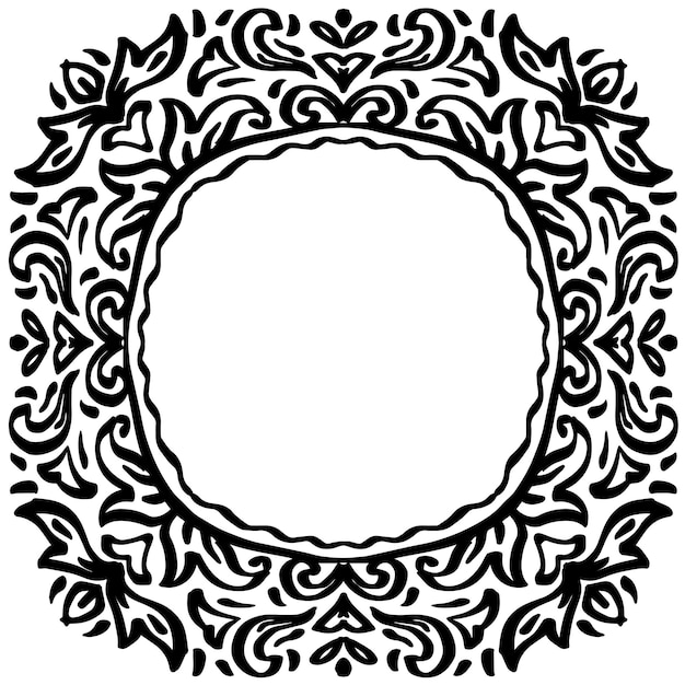 Hand drawing mandala floral frame background