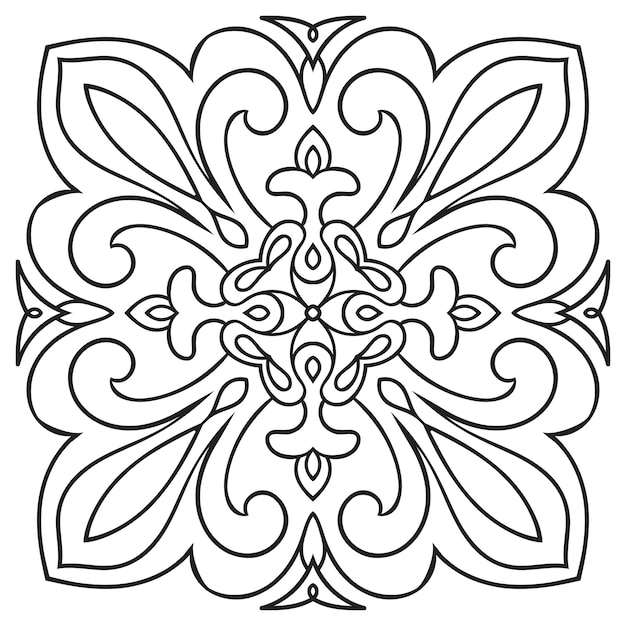 Ручной рисунок плитки в черно-белом стиле итальянской майолики
