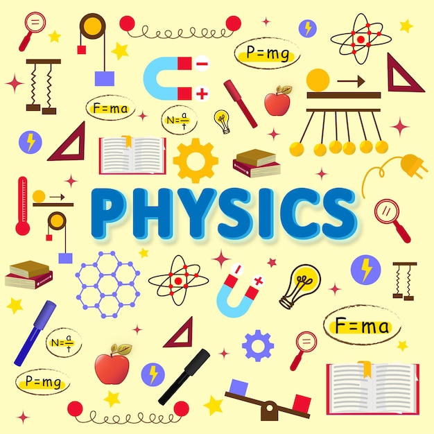 Вектор Ручной рисунок набор идей для каракулей по физике