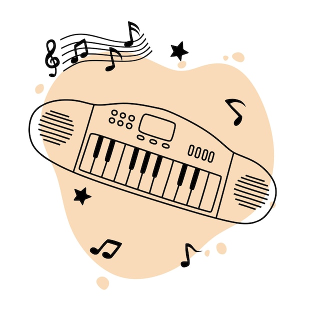 Premium Vector Hand drawing of piano keyboard