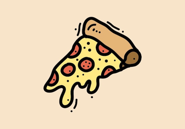 Hand drawing of pizza slice design