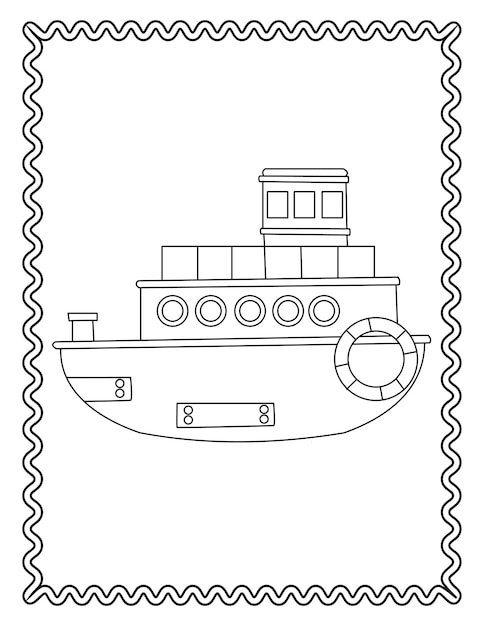 Hand drawing ship vector