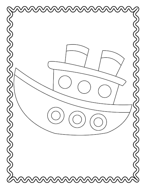 Hand drawing ship vector