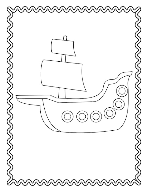 Vettore della nave del disegno a mano